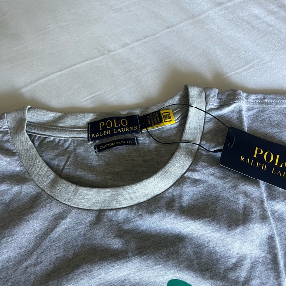 Polo by Ralph Lauren Gray Tee with Multicolor Logo - Picture 3 of 6